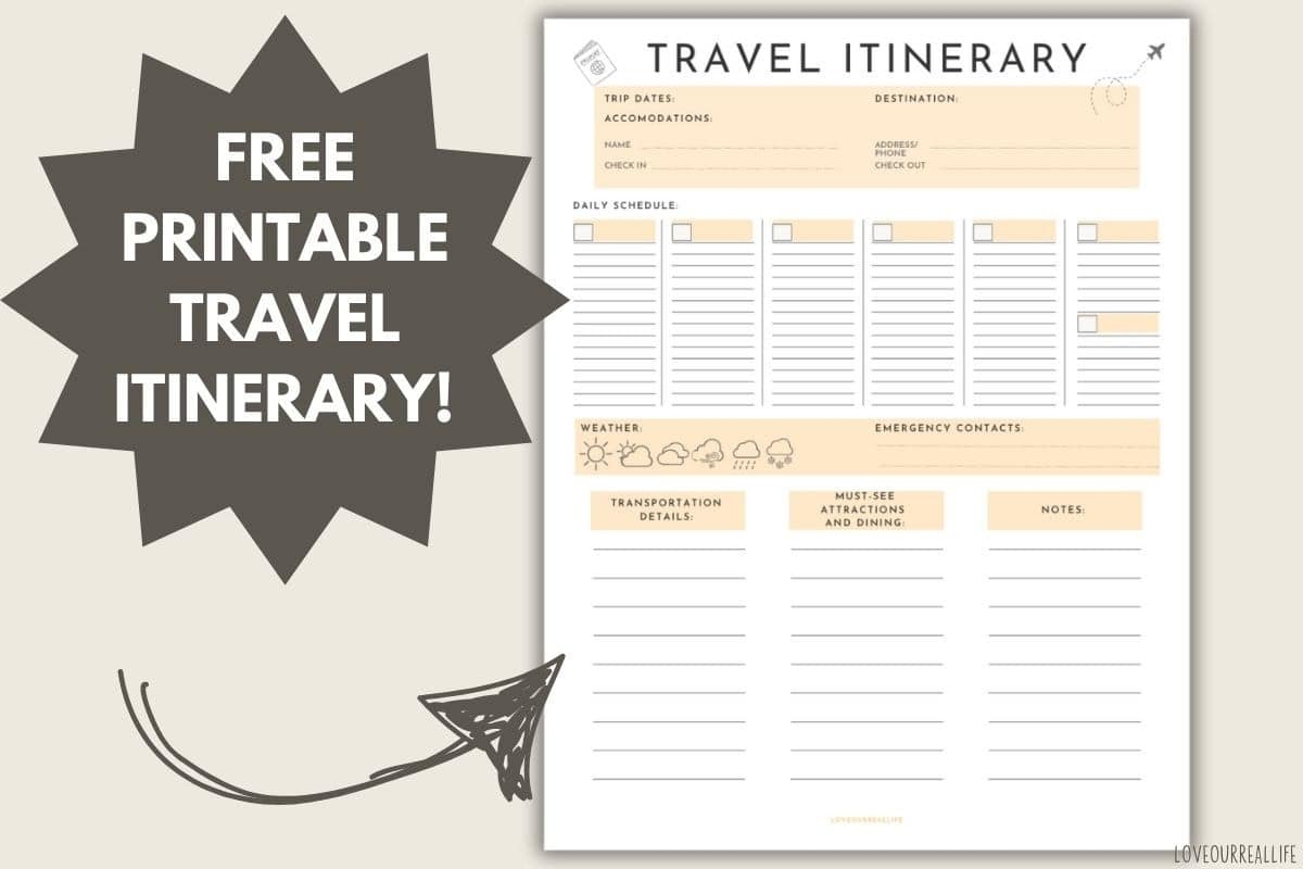 Free Printable Itinerary Template For Stress Free Travel Love Our Real Life Free Printable Itinerary Template For Stress Free Travel Love Our Real Life