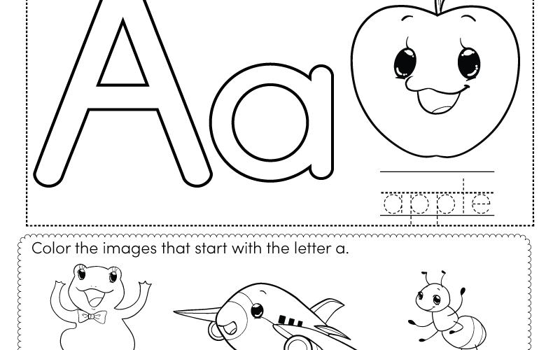 Free Printable Letter A Coloring Worksheet