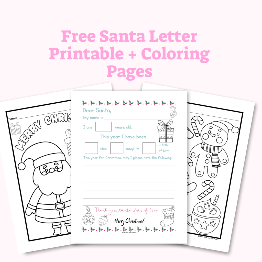 printable coloring letter to santa template