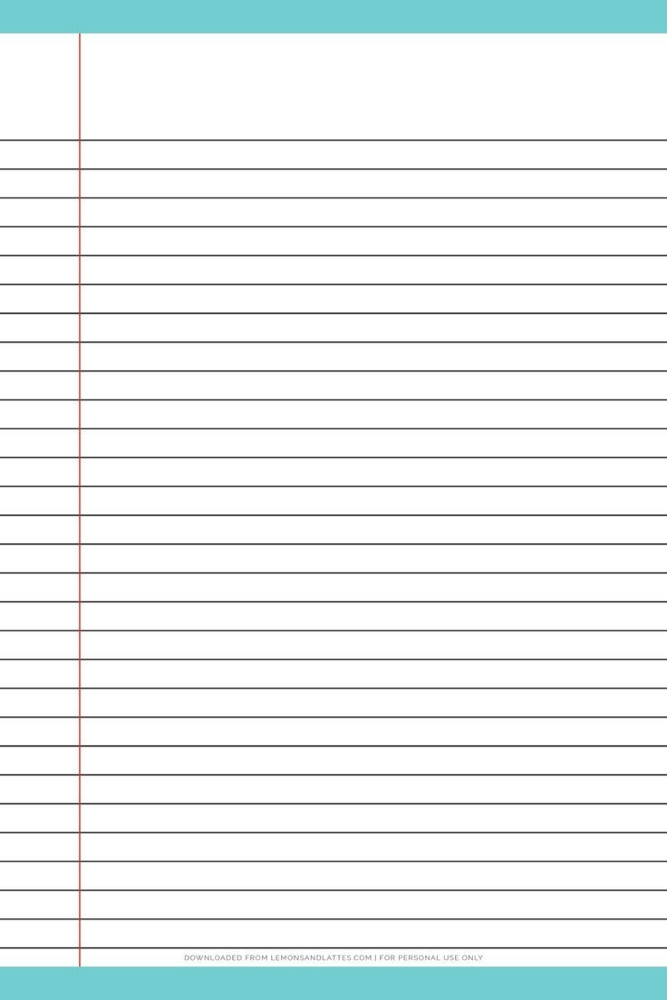 lined paper printable template