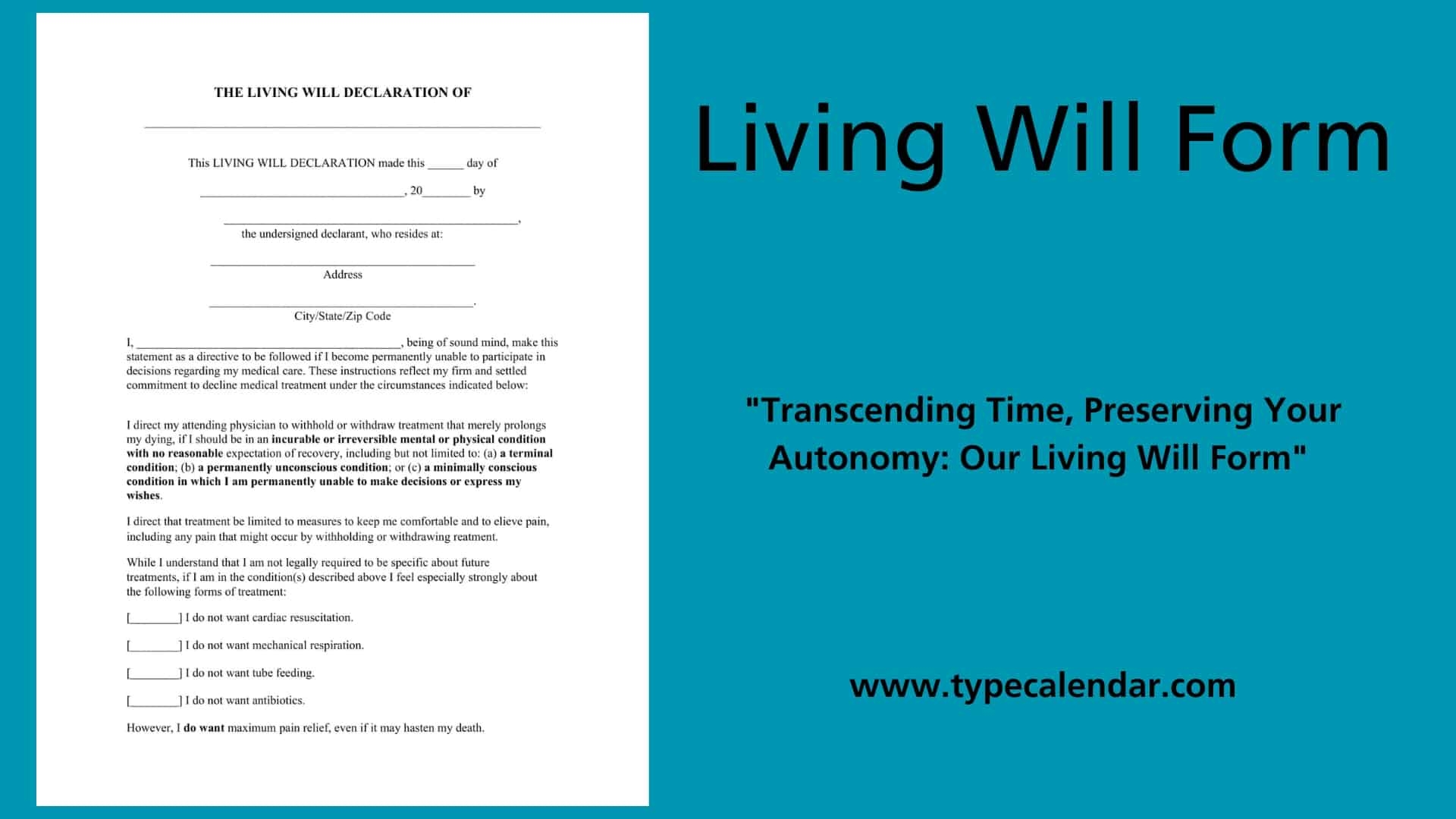 printable living will template