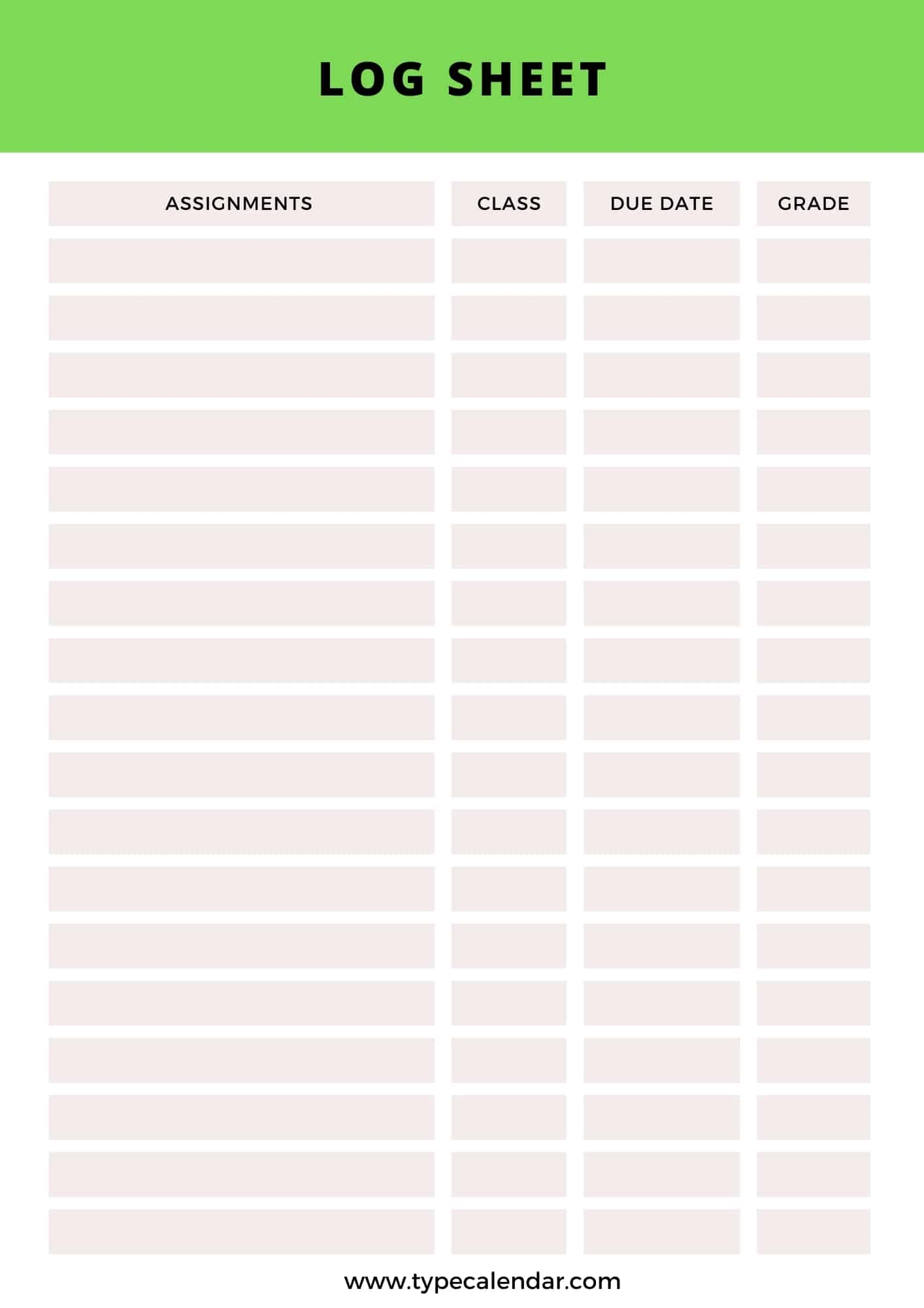 Free Printable Log Sheet Templates Excel Word Drivers Film Free Printable Log Sheet Templates Excel Word Drivers Film