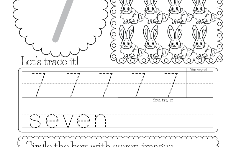 Free Printable Number Seven Worksheet