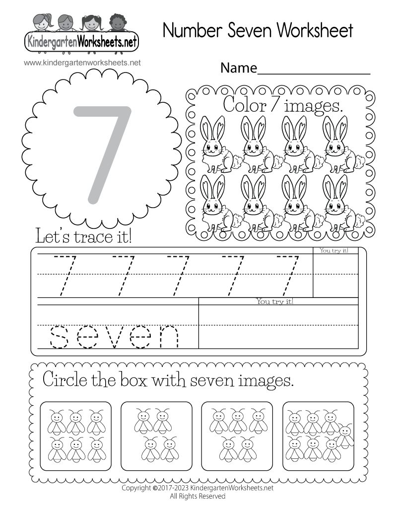 Free Printable Number Seven Worksheet Free Printable Number Seven Worksheet