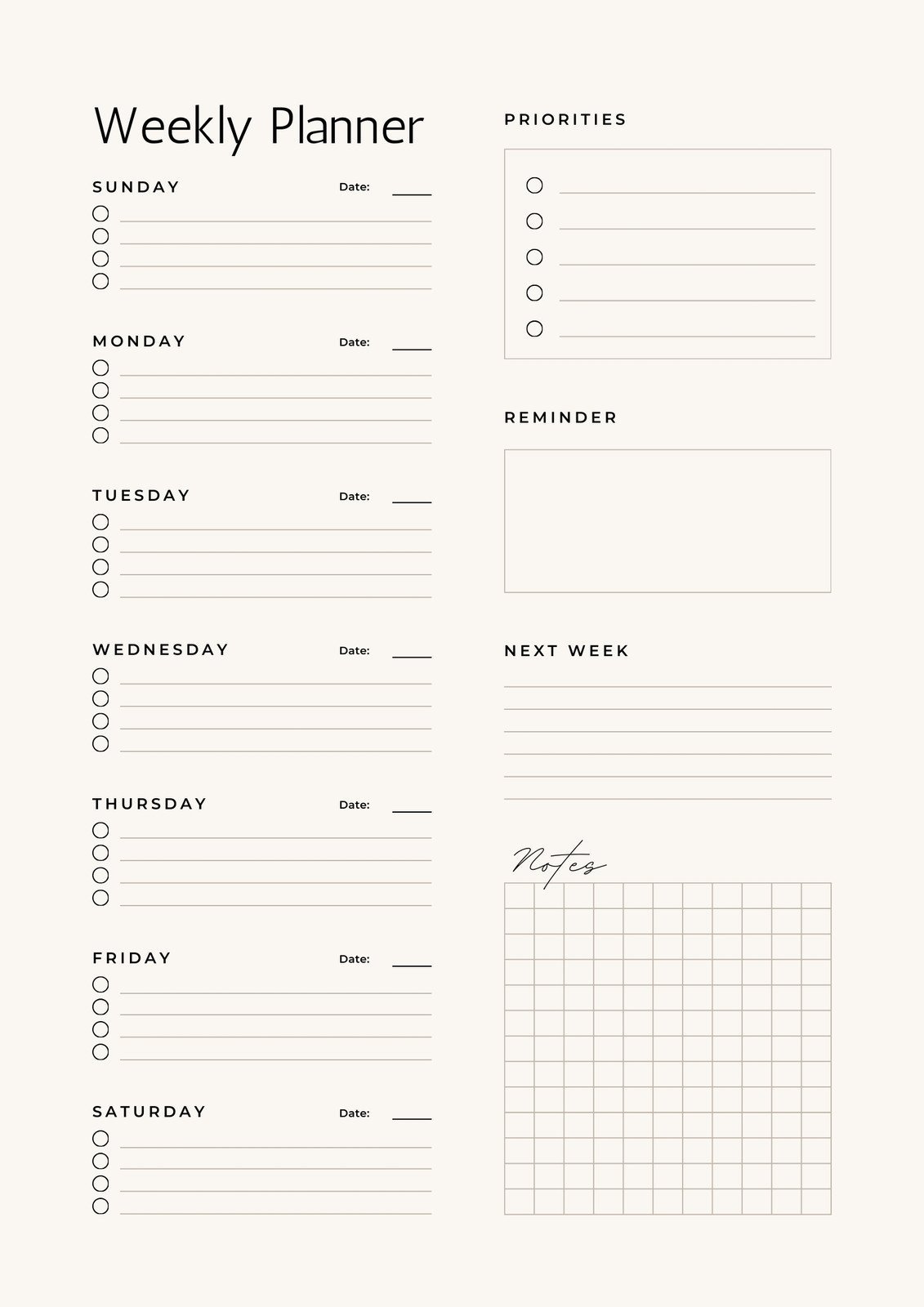 Free Printable Planner Templates To Customize Canva
