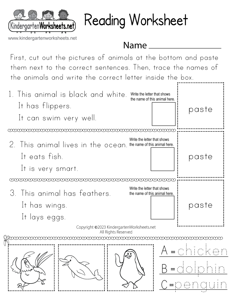 Free Printable Reading Worksheet Free Printable Reading Worksheet