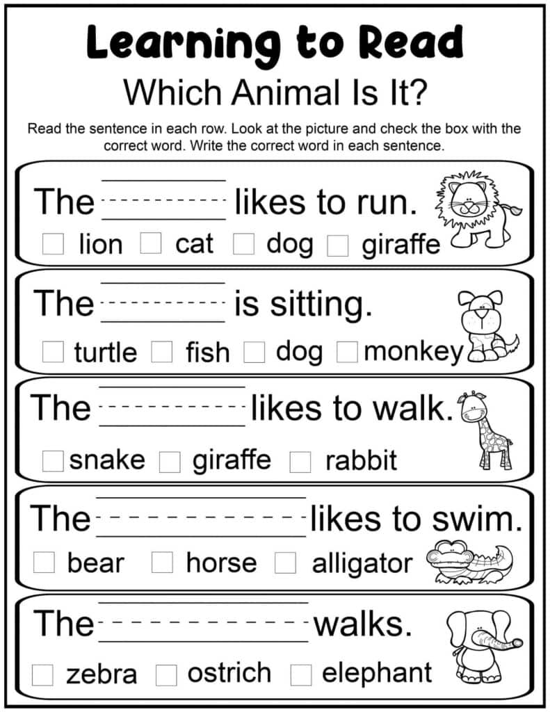 Free Printable Reading Worksheets For Kindergarten And 1st Grade Free Printable Reading Worksheets For Kindergarten And 1st Grade