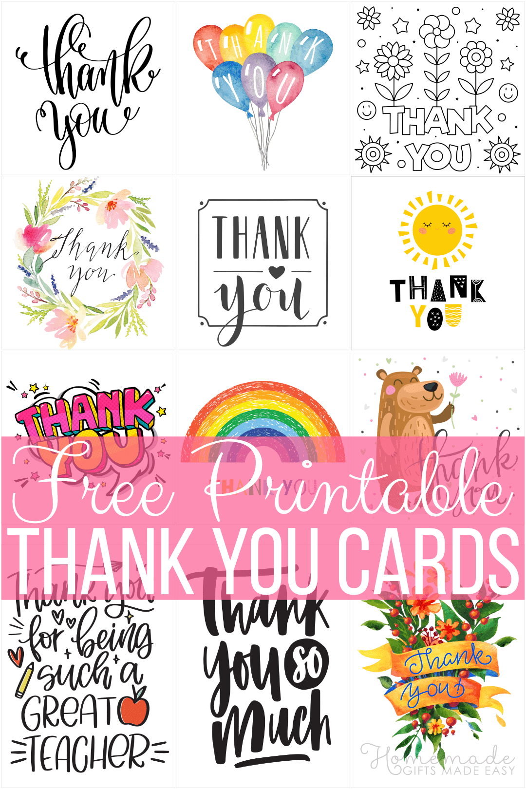 Free Printable Thank You Cards Free Printable Thank You Cards