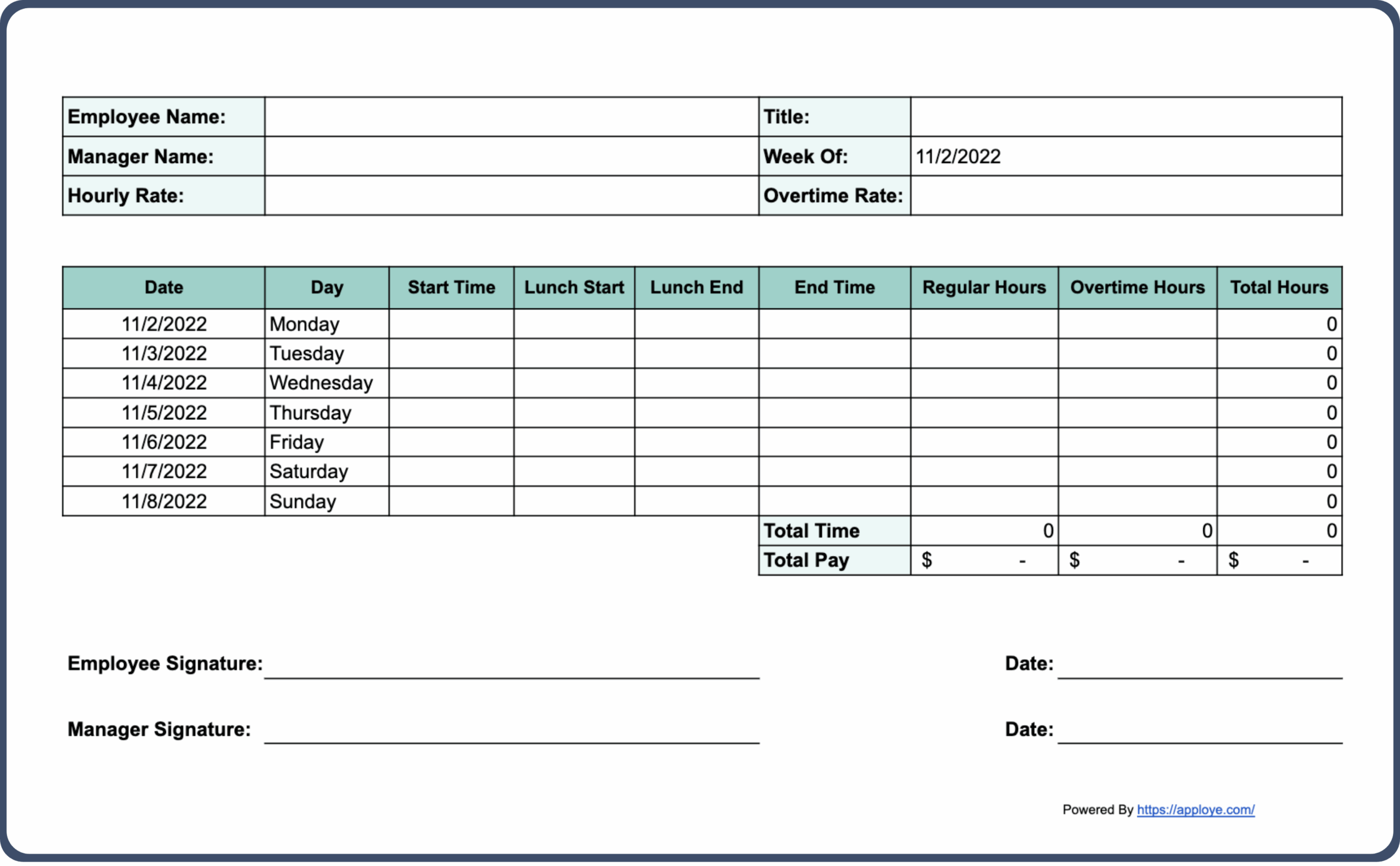 Free Printable Timesheet Templates Excel Word PDF Free Printable Timesheet Templates Excel Word PDF