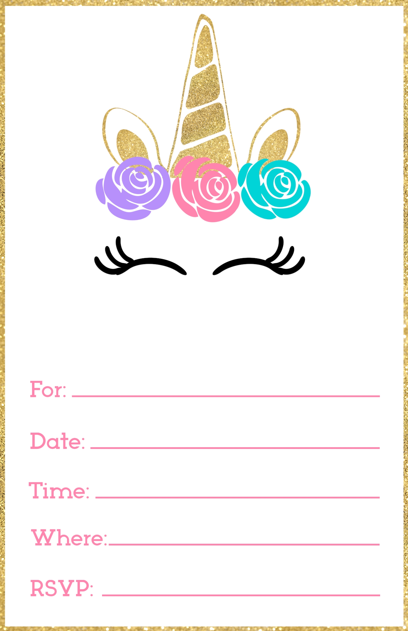 Free Printable Unicorn Invitations Template Paper Trail Design Free Printable Unicorn Invitations Template Paper Trail Design