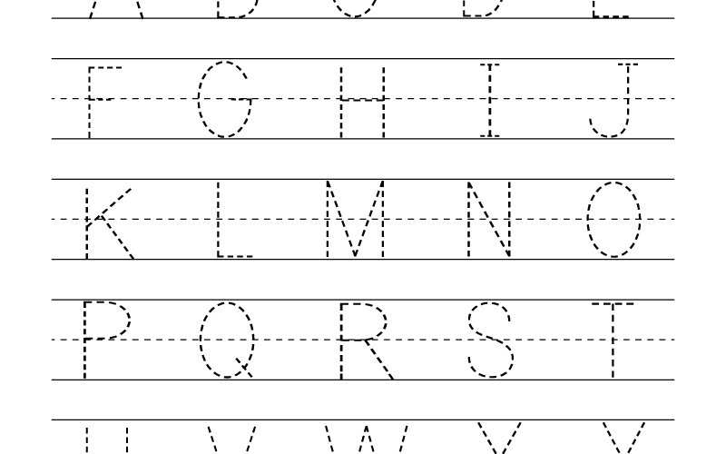 Free Printable Uppercase Alphabet Letters Tracing Worksheet