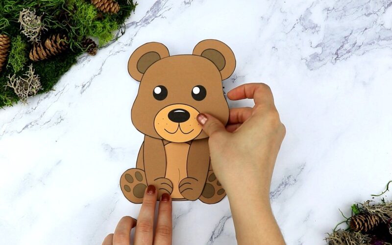 Free Printable Woodland Cut And Paste Bear Craft Simple Mom Project