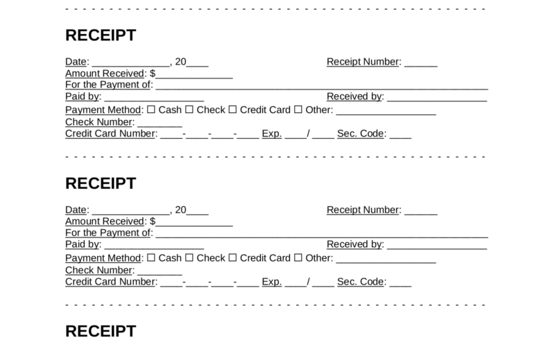 Free Receipt Templates 18 PDF Word EForms