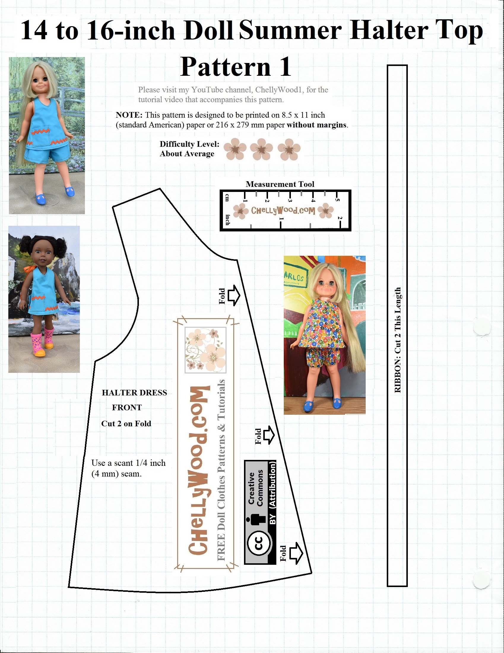 FREE sewing Pattern For 14 35 Cm dolls ChellyWood crafts Free Doll Clothes Patterns