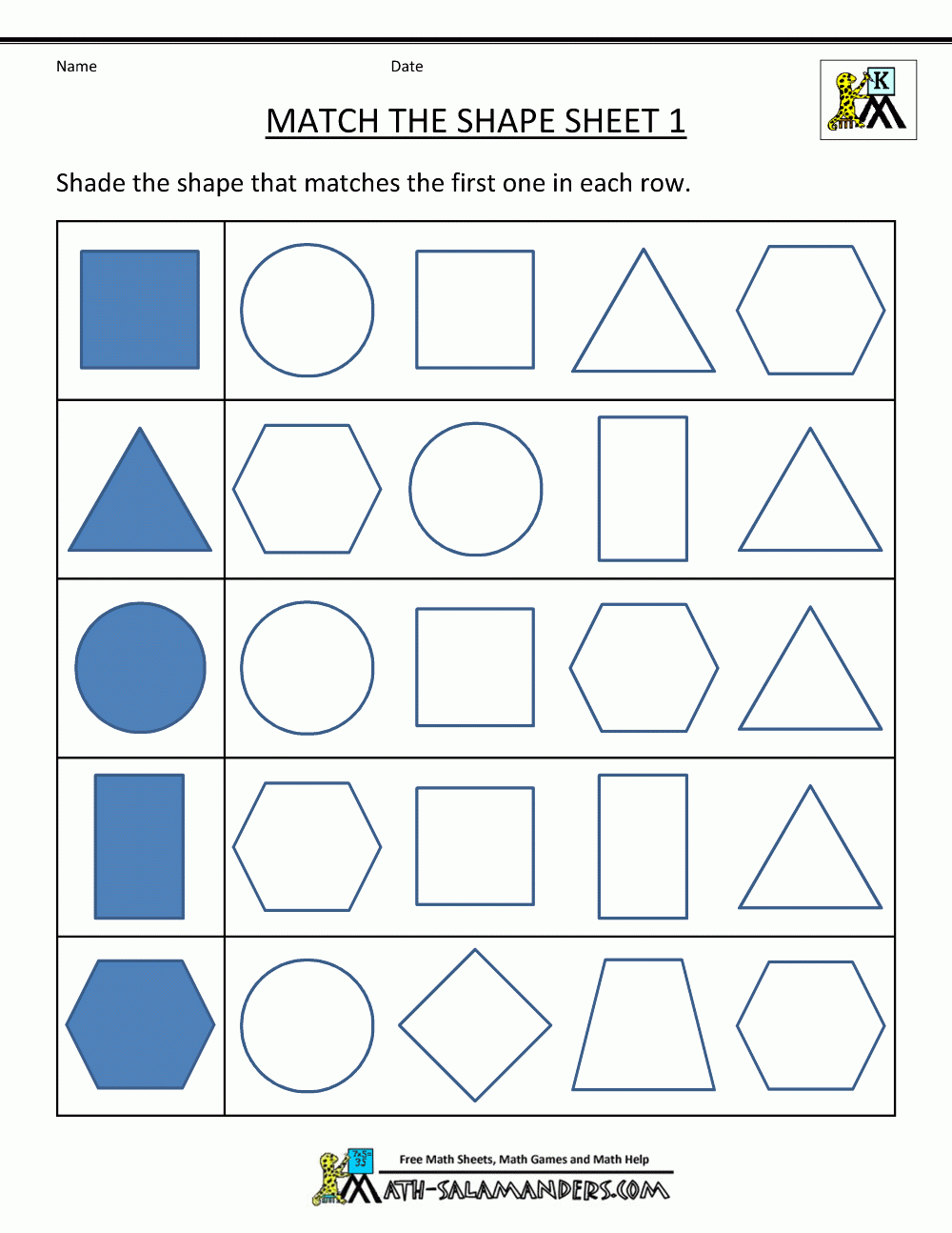 Free Shape Worksheets Kindergarten Free Shape Worksheets Kindergarten
