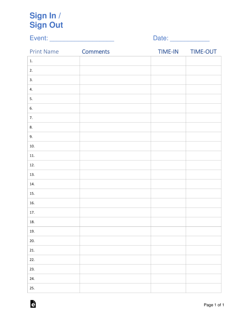 printable sign up sheet