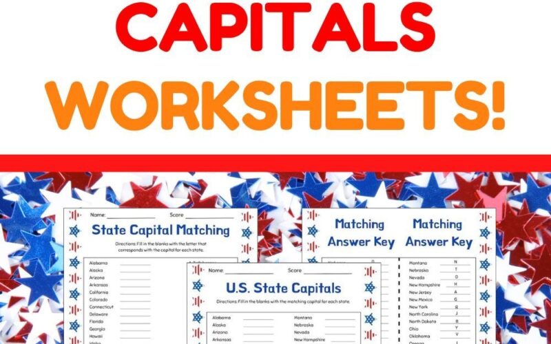 Free States Capitals Worksheet Packet Easy Print The Simple Homeschooler