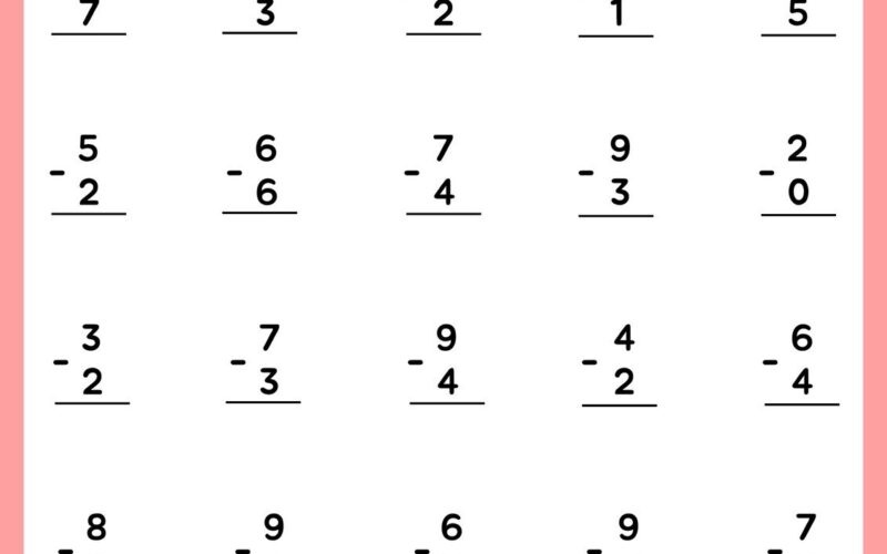 Free Subtraction Worksheet Templates To Edit And Print Canva