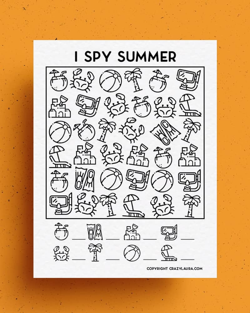 Free Summer I Spy Printable Game Sheets For Kids Crazy Laura Free Summer I Spy Printable Game Sheets For Kids Crazy Laura