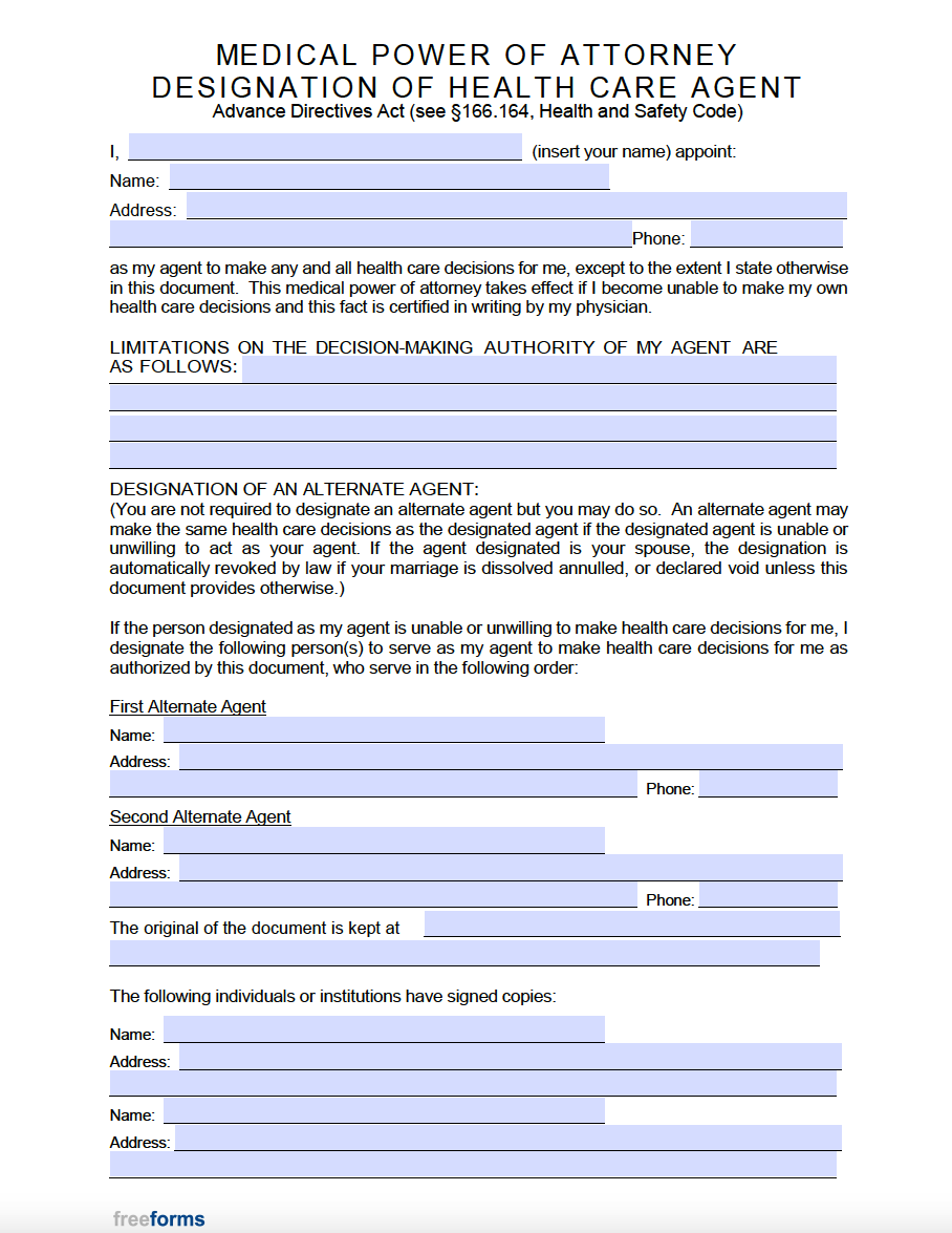 Free Texas Medical Power Of Attorney Form PDF Free Texas Medical Power Of Attorney Form PDF