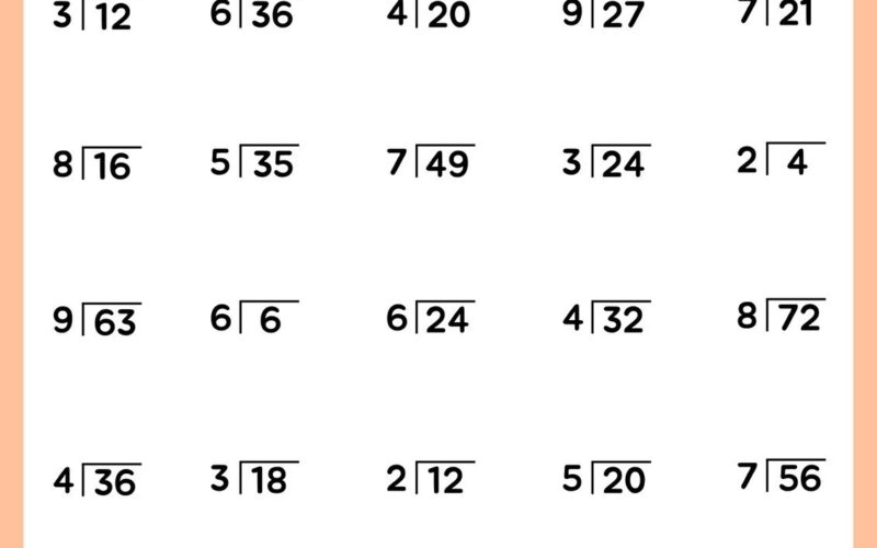 Free To Edit And Print Division Worksheet Templates Canva