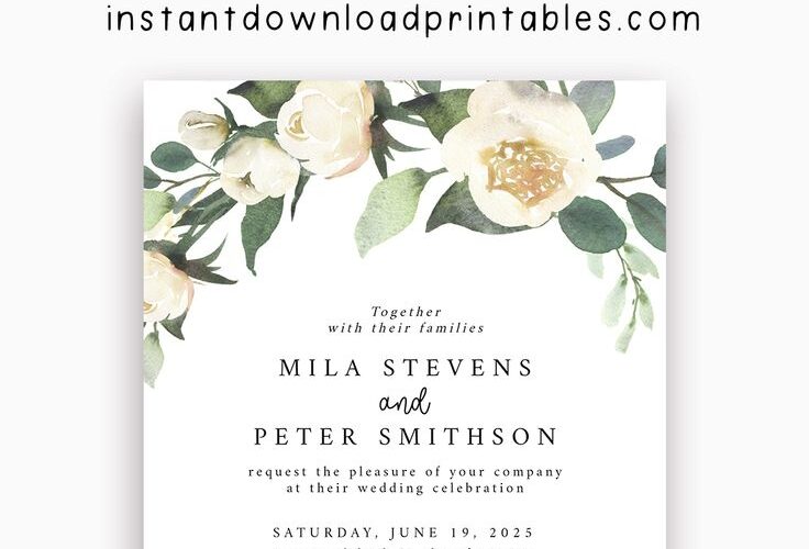 Free Wedding Invitation Templates Instant Download Printables Instant Download Printables