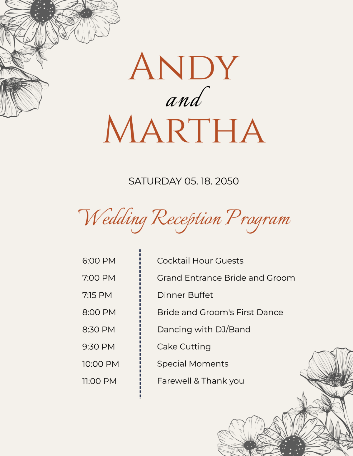 free printable wedding program templates