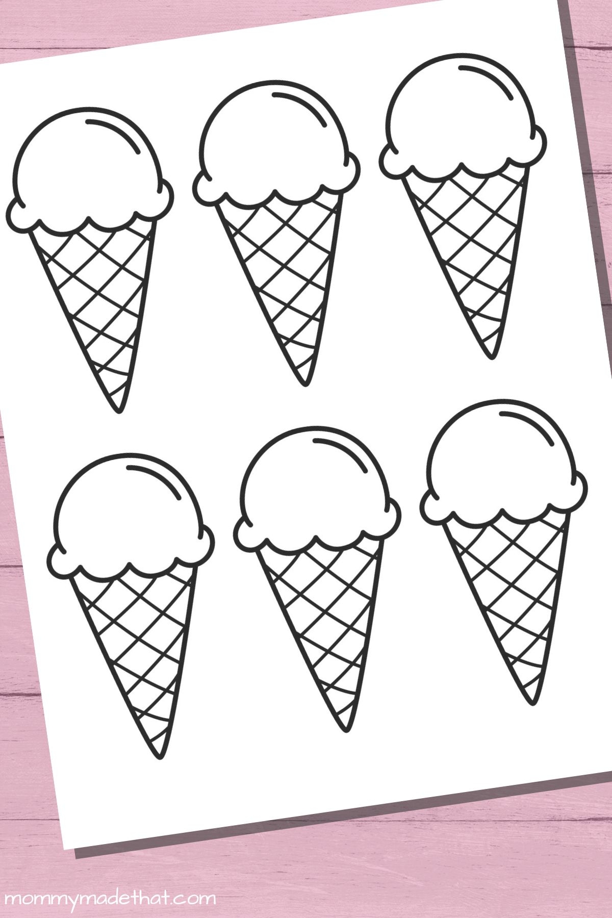simple ice cream cone template printable free