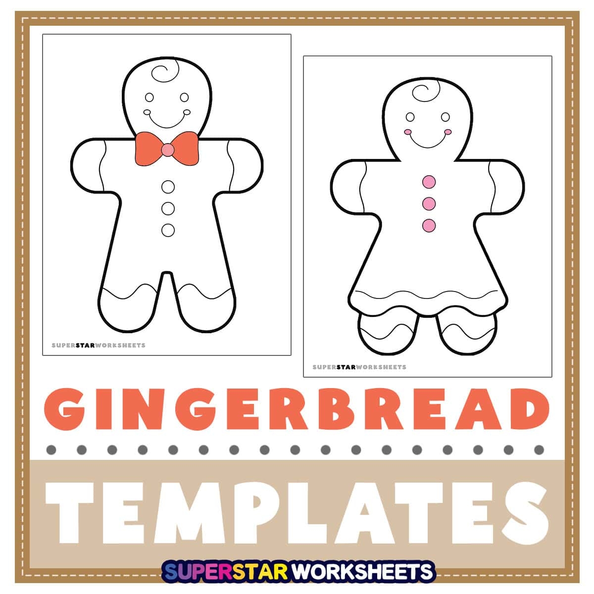 Gingerbread Man Template Free Printables Superstar Worksheets