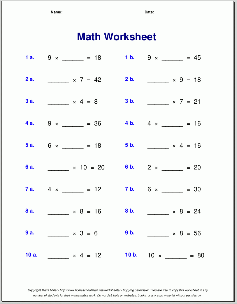 Grade 4 Multiplication Worksheets Grade 4 Multiplication Worksheets