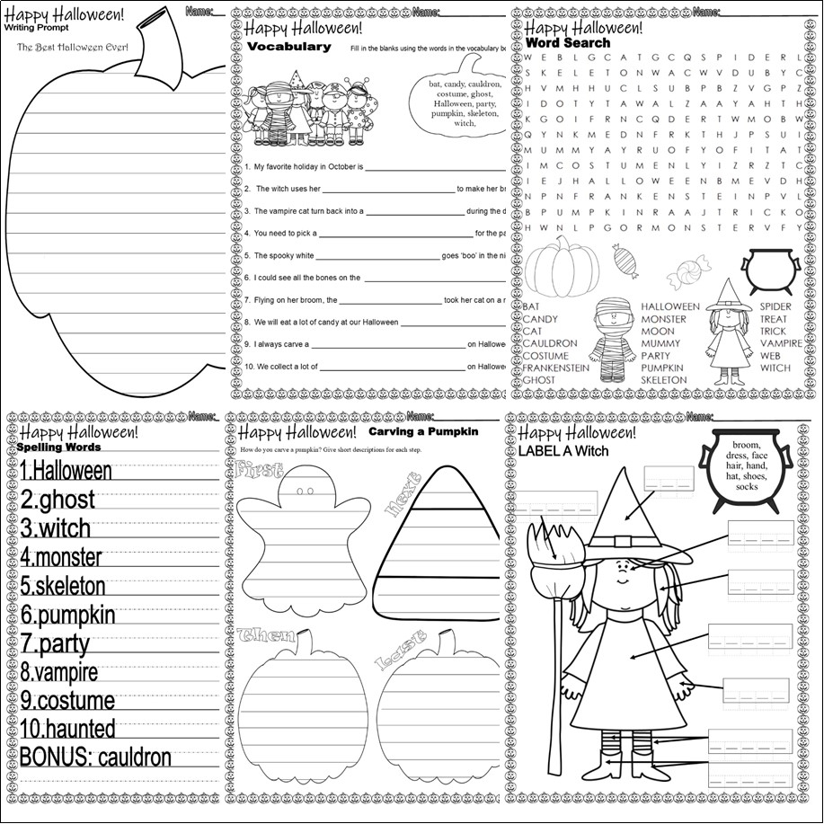 halloween activities printable worksheets