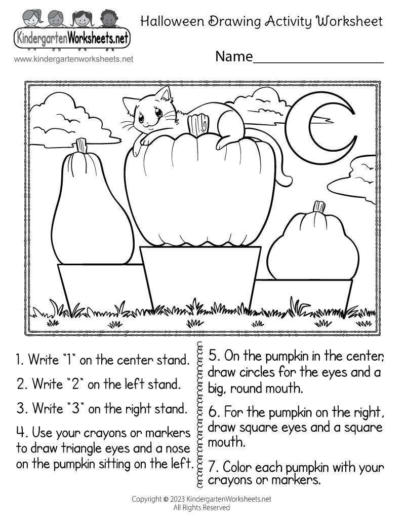 Halloween Drawing Activity Worksheet Free Printable Digital PDF Halloween Drawing Activity Worksheet Free Printable Digital PDF