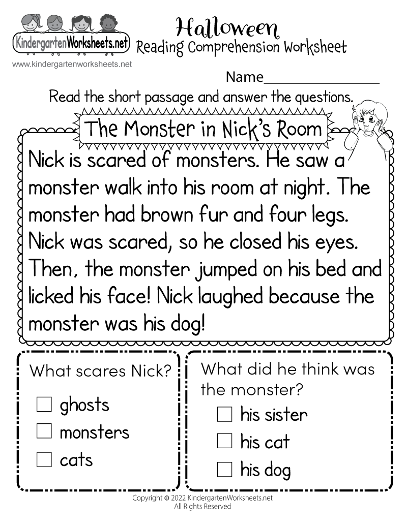 printable comprehension worksheets