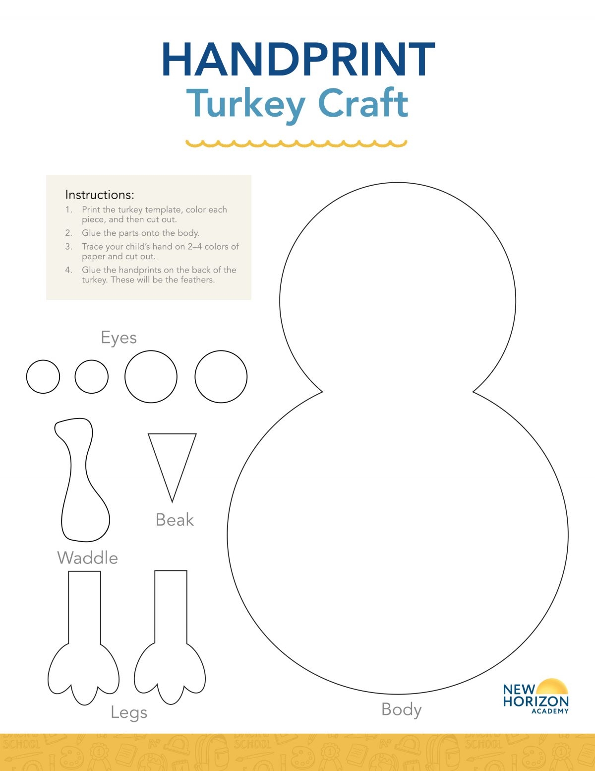 Handprint Turkey Craft New Horizon Academy Handprint Turkey Craft New Horizon Academy