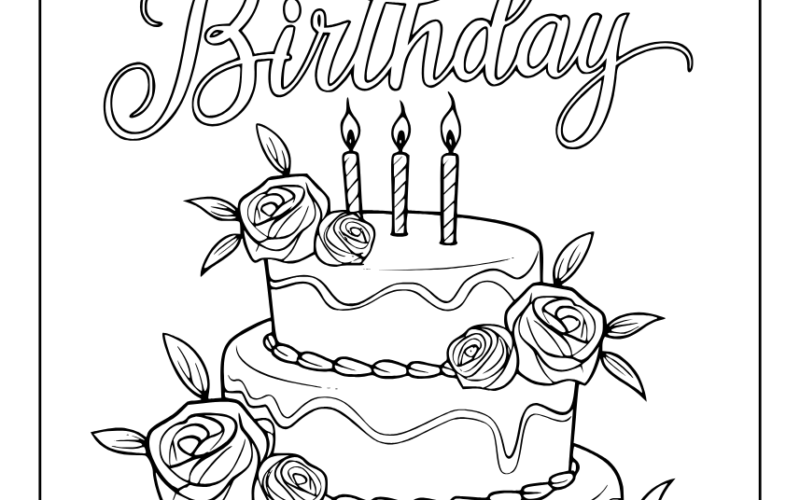 Happy Birthday Coloring Pages 25 Free Printable PDF