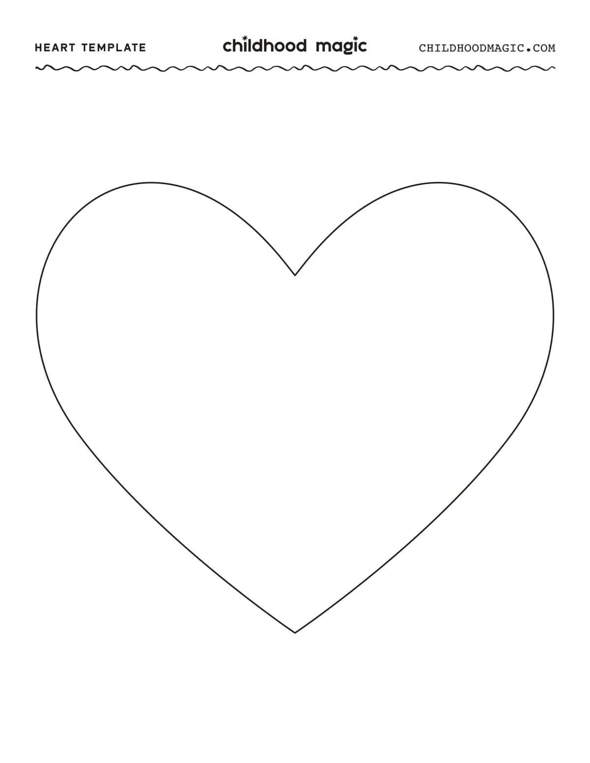 Heart Template Coloring Page Childhood Magic