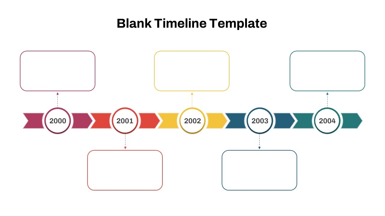 Horizontal Arrow Blank Timeline PPT Template And Google Slides SlideKit