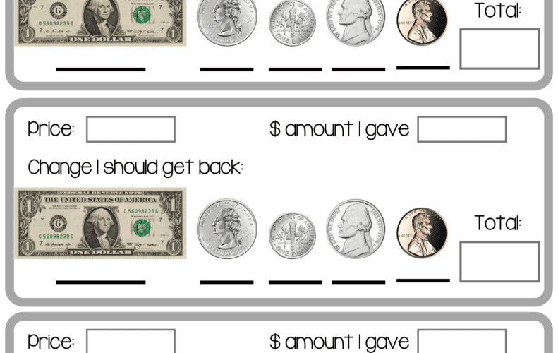 How Much Change Money Math Worksheets For Elementary Students Homeschool Helper Online