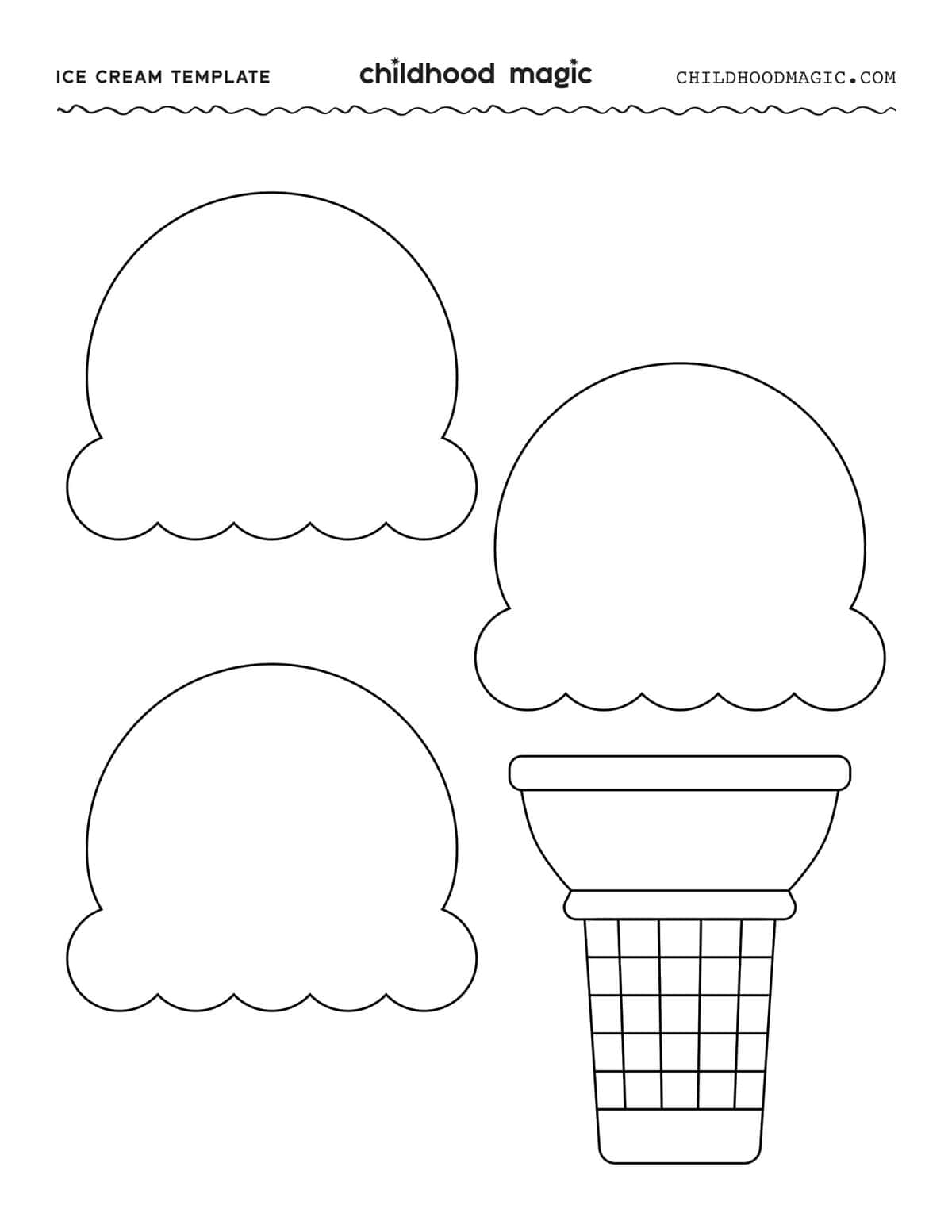 Ice Cream Template Free Printable Outline Childhood Magic