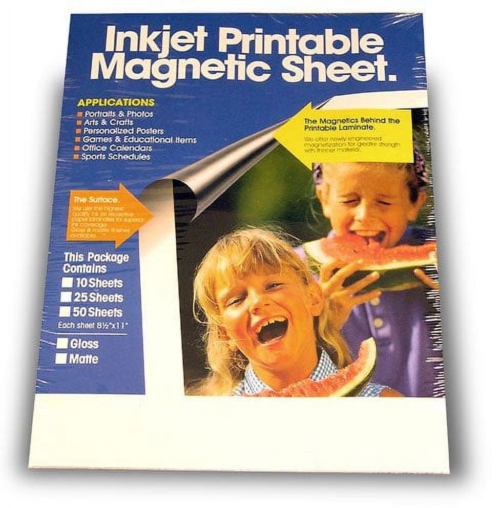 Inkjet Printable Magnet Sheets With Gloss Finish For Personalized Designs Signs Or Graphics On Any Magnetic Receptive Surface Pkg 5 Walmart