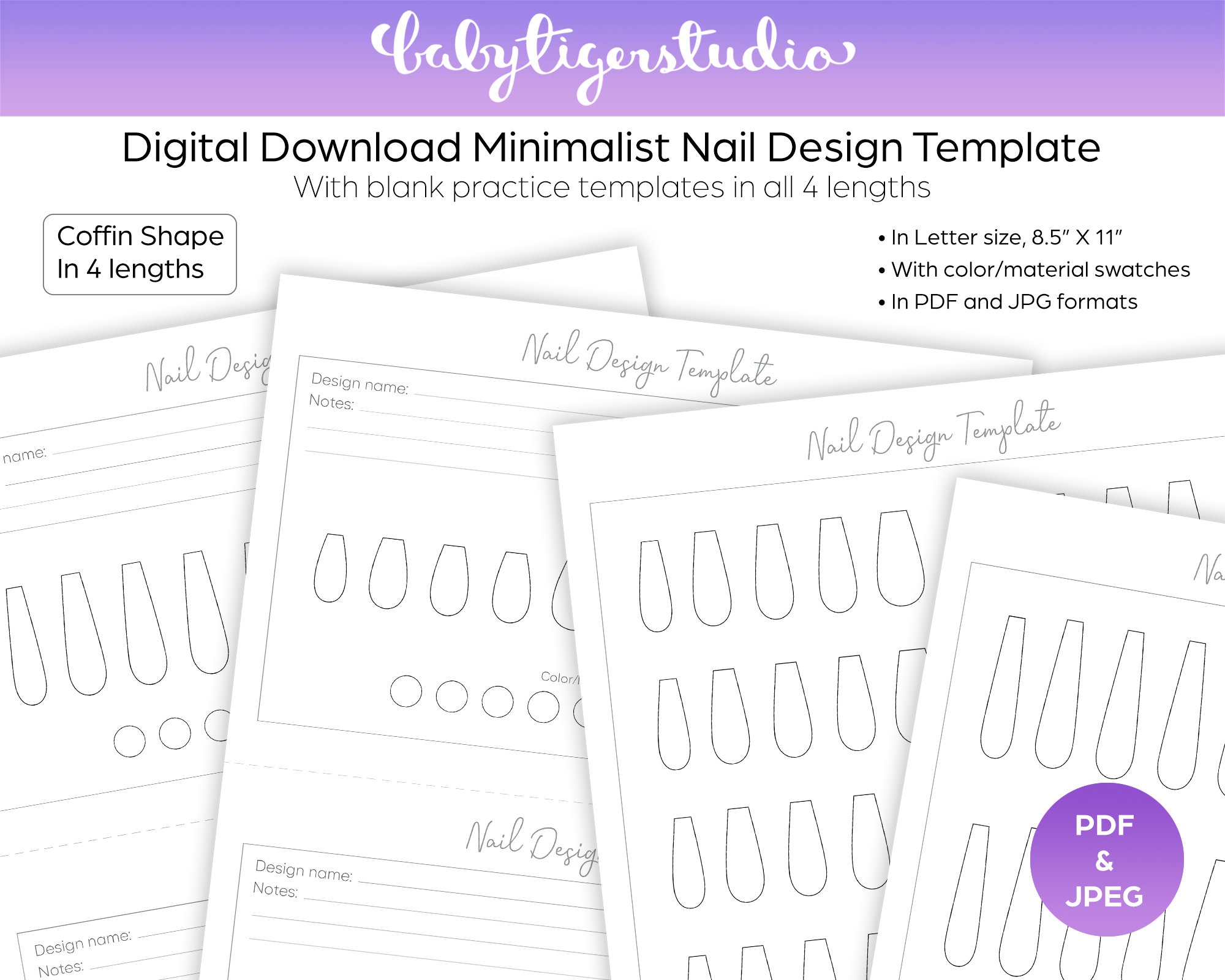 printable blank nail template