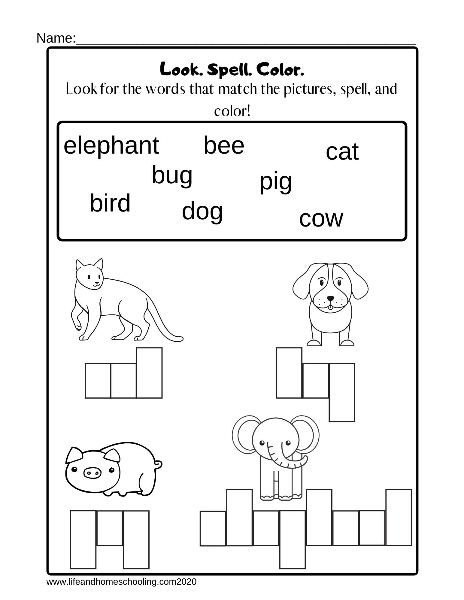printable spelling worksheets