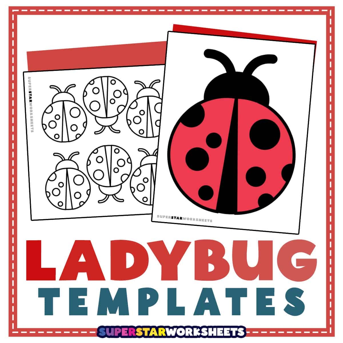Ladybug Template Free Printables Superstar Worksheets