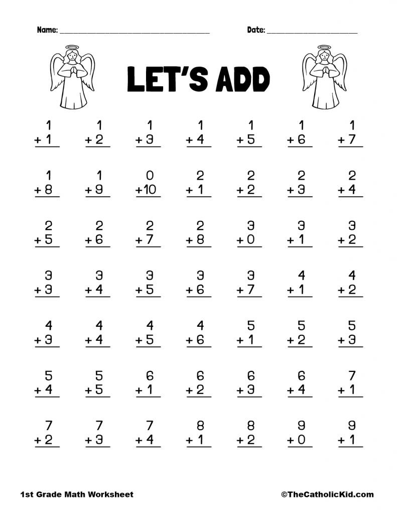 1st grade math worksheets printable