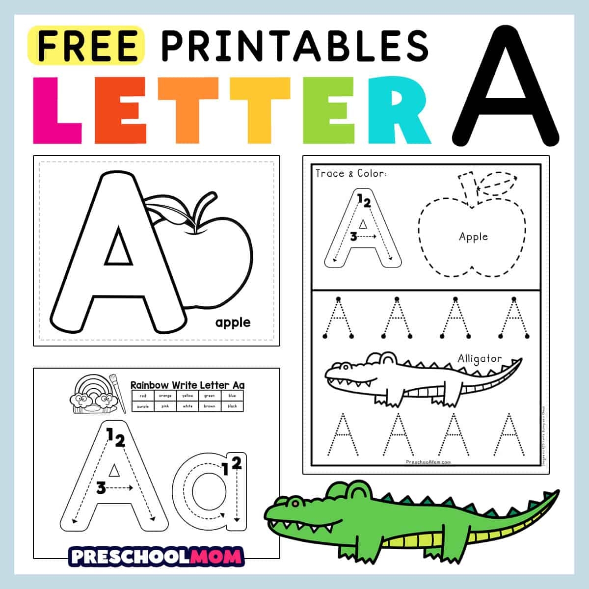 free printable alphabet worksheets for kindergarten