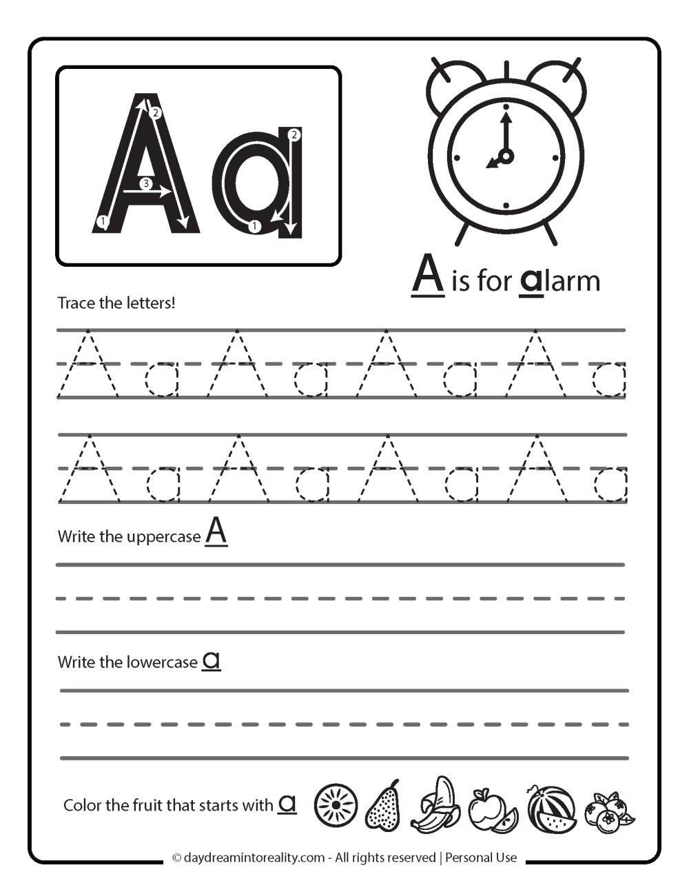 Letter A Worksheets 50 Free PDF Printables Daydream Into Reality
