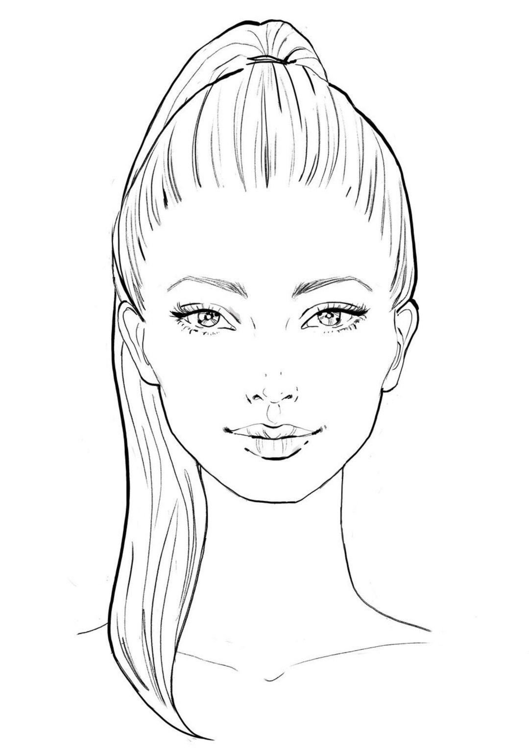 Makeup Face Chart Face Chart Practice Sheets Printable Makeup Practice Sheets Blank Face Chart Printable Blank Make Up Chart Download Etsy