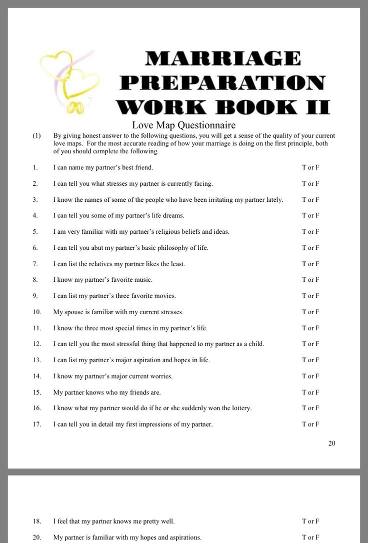 Marriage Advice Worksheet For Kindergarten