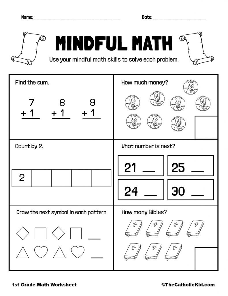 printable math worksheets for 1st grade