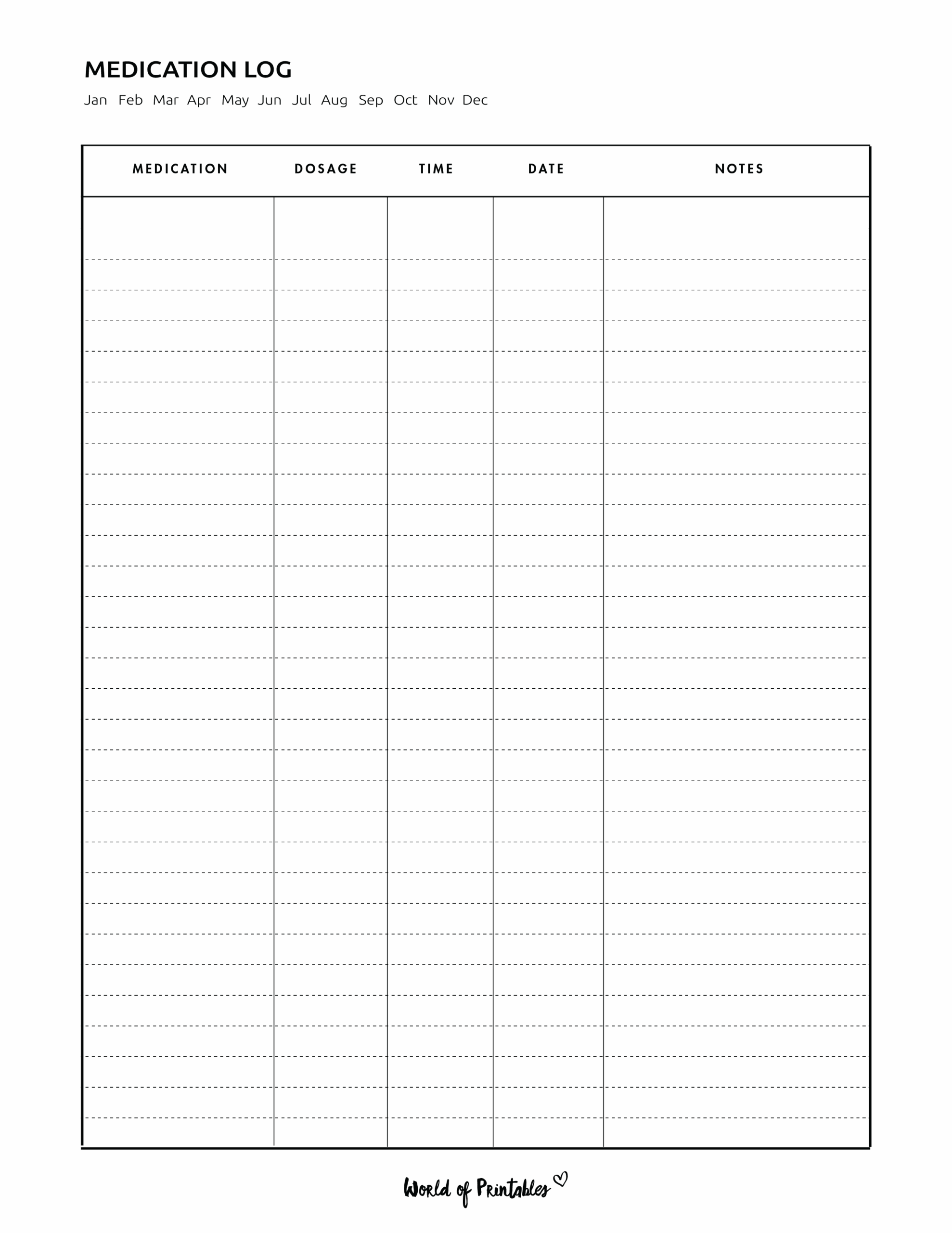 Medication Log 8 Of The Best Templates World Of Printables Medication Log 8 Of The Best Templates World Of Printables